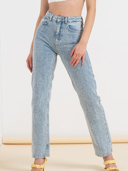 Прямые джинсы с высокой талией Karl Lagerfeld синие