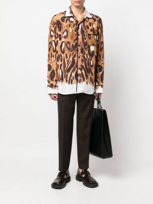 Raštuota marškiniai su sagomis leopardinė Marni