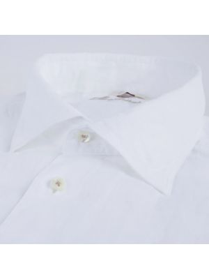 Camisa con botones de lino Stenströms blanco