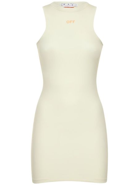Džerzej mini šaty Off-white biela