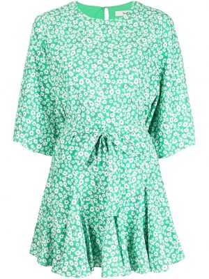 Mini obleka s cvetličnim vzorcem s potiskom B+ab zelena