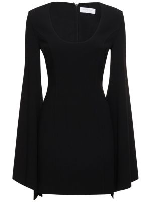 Krepové vlnené šaty Michael Kors Collection čierna
