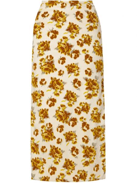 Aksamitna spódnica midi w kwiatki Erdem biała