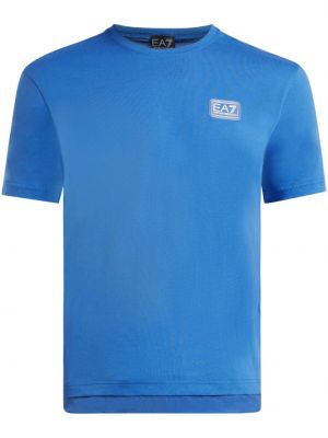 Kokvilnas t-krekls Ea7 Emporio Armani zils