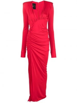 Večernja haljina s v-izrezom Pinko crvena