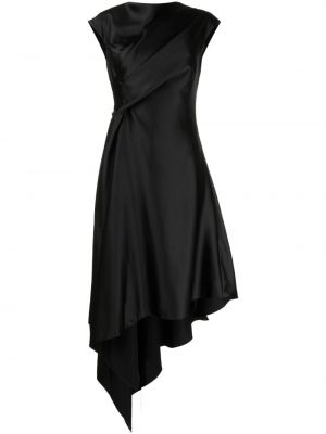 Saténové večerné šaty Amsale čierna