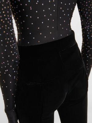 Aksamitne legginsy z wysoką talią Alex Perry czarne