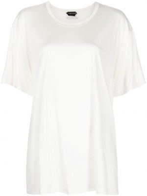 Копринена тениска Tom Ford бяло