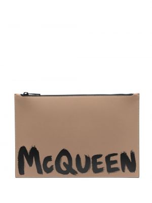 Trykt clutch Alexander Mcqueen brun