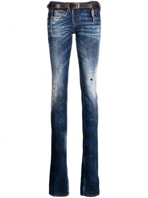 Modré skinny džíny s nízkým pasem Dsquared2