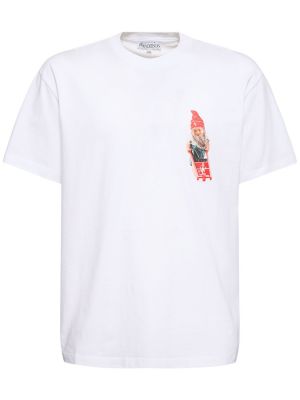 T-shirt di cotone in jersey Jw Anderson bianco