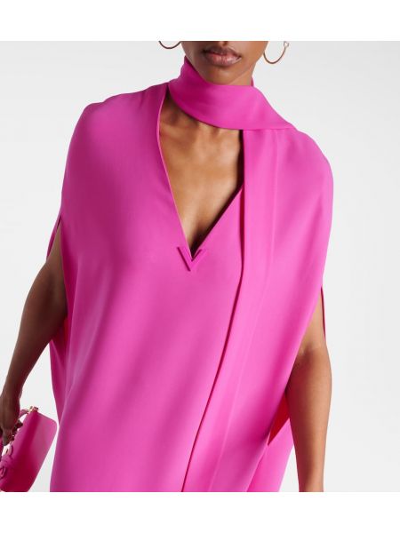 Rochie midi de mătase Valentino roz