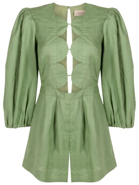 Λινή ολόσωμη φόρμα Adriana Degreas πράσινο