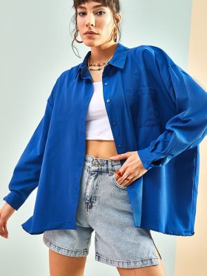 Oversized košeľa Bianco Lucci modrá