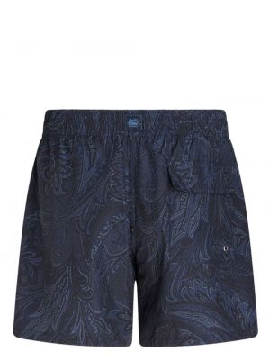 Paisley-muster mustriline lühikesed püksid Etro sinine