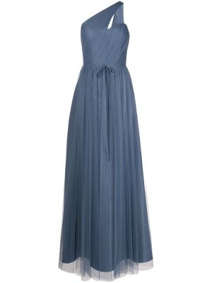 Asimetrična večerna obleka Marchesa Notte Bridesmaids modra