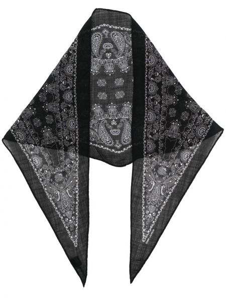 Bufanda de cachemir con estampado con estampado de cachemira Saint Laurent negro