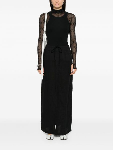 Lněné dlouhá sukně Thom Krom černé