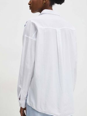 Bavlněná košile relaxed fit Answear Lab bílá