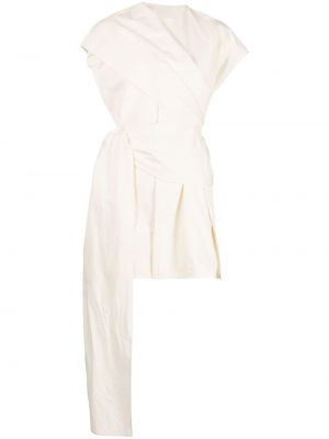 Bluză din bumbac asimetrică Uma Wang alb