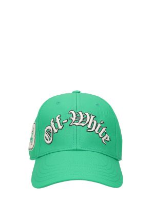 Cappello con visiera di cotone Off-white verde