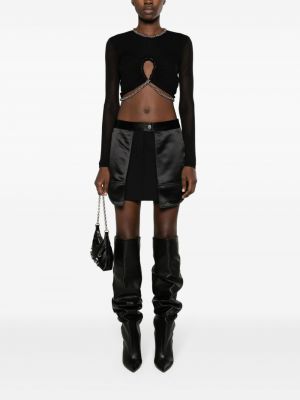 Saténové mini sukně Helmut Lang černé