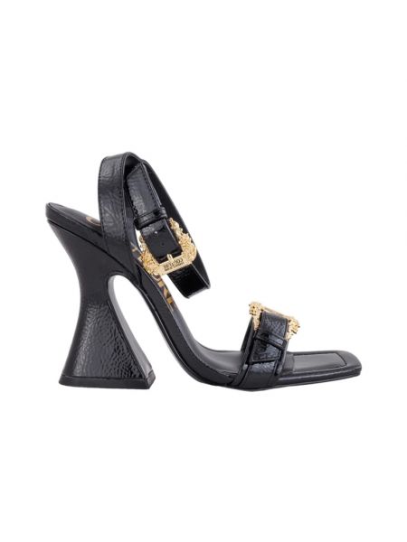 Sandały z kwadratowym noskiem Versace Jeans Couture czarne