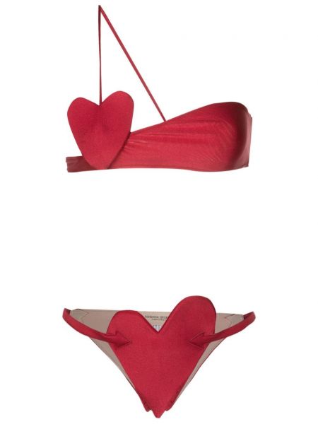 Bikini de motif coeur Adriana Degreas rouge