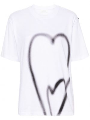 Kokvilnas t-krekls ar apdruku ar sirsniņām Sportmax