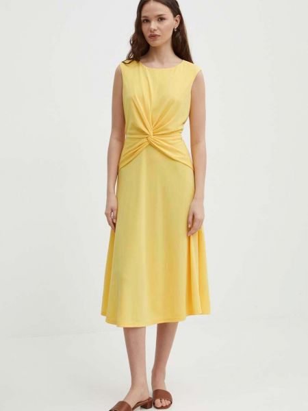 Sukienka midi Lauren Ralph Lauren żółty