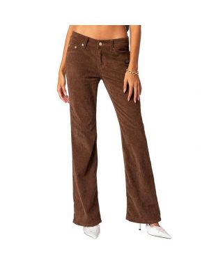 Вельветовые брюки-клеш Edikted коричневые