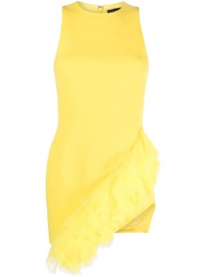 Asymetrické koktejlkové šaty David Koma žltá