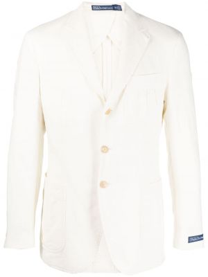 Bavlnené nohavice s mašľou s potlačou Polo Ralph Lauren biela