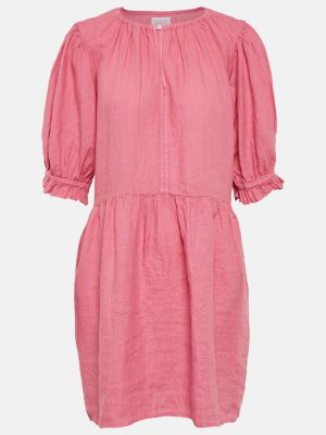 Lanena haljina od samta Velvet ružičasta
