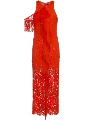 Vestido de cóctel ajustado de encaje Proenza Schouler rojo