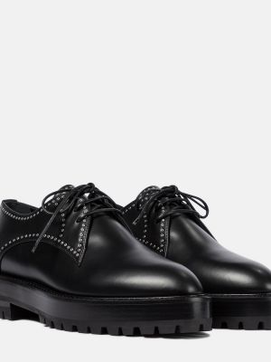 Usnjene brogue čevlji z žeblji Alaia črna