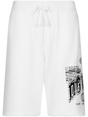 Shorts de sport en coton à imprimé Dolce & Gabbana Dgvib3 blanc