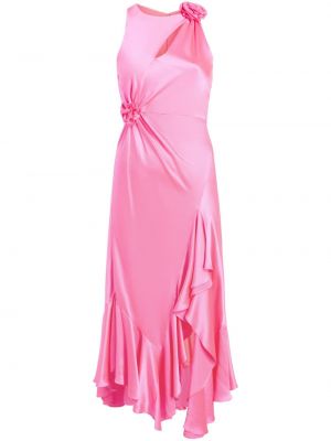 Φλοράλ μεταξωτή μίντι φόρεμα Cinq A Sept ροζ