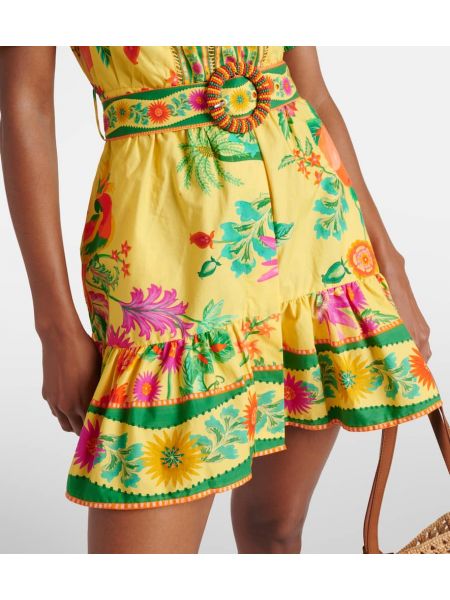 Bavlnené opaskové šaty Farm Rio žltá