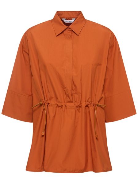 Koszula bawełniana Max Mara pomarańczowa