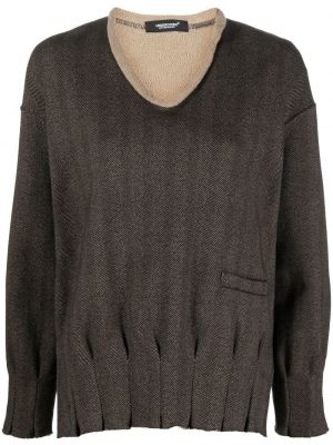 Fiskebeinsmønster overdimensjonert sweatshirt Undercover brun