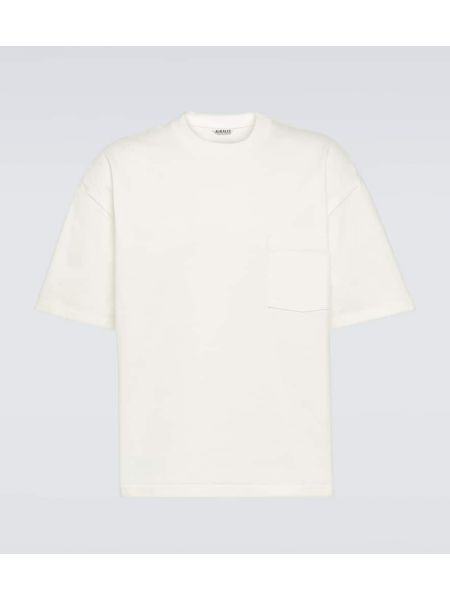 T-shirt di cotone in jersey Auralee bianco