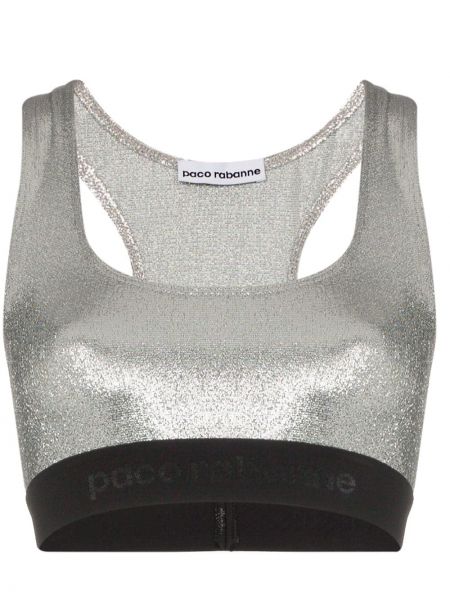 Sport brodert bh Paco Rabanne sølv