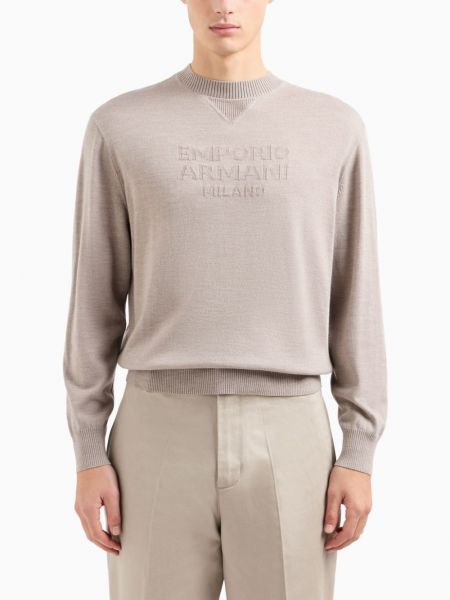 Jacquard woll pullover Emporio Armani beige