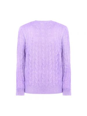Sweter wełniany Polo Ralph Lauren fioletowy