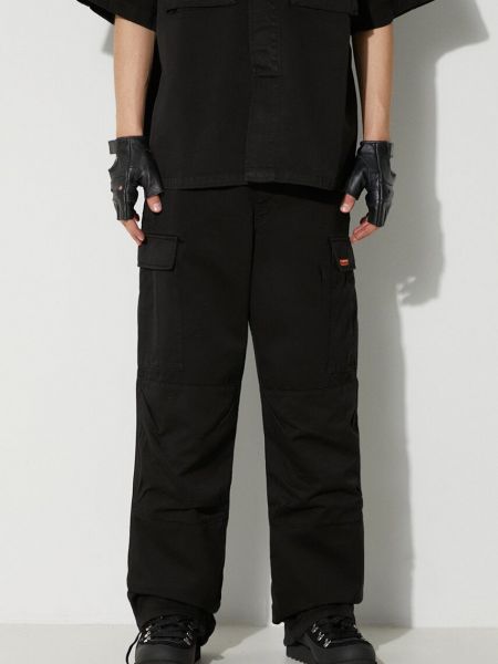 Jednobarevné bavlněné cargo kalhoty Heron Preston černé