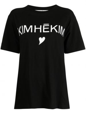 Тениска с принт Kimhekim черно