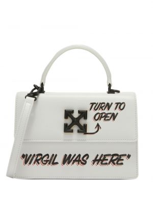 Shopper kabelka s potiskem Off-white bílá