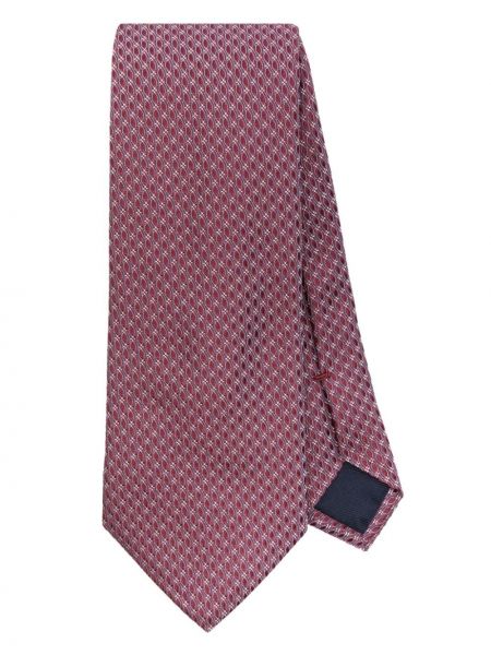Μεταξωτή γραβάτα ζακάρ Corneliani κόκκινο