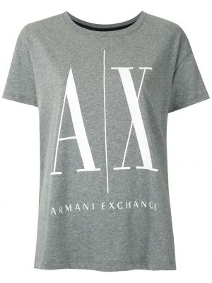 Camiseta con estampado Armani Exchange gris